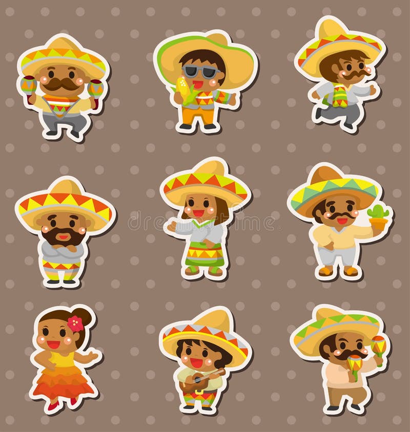 Mexican people stickers