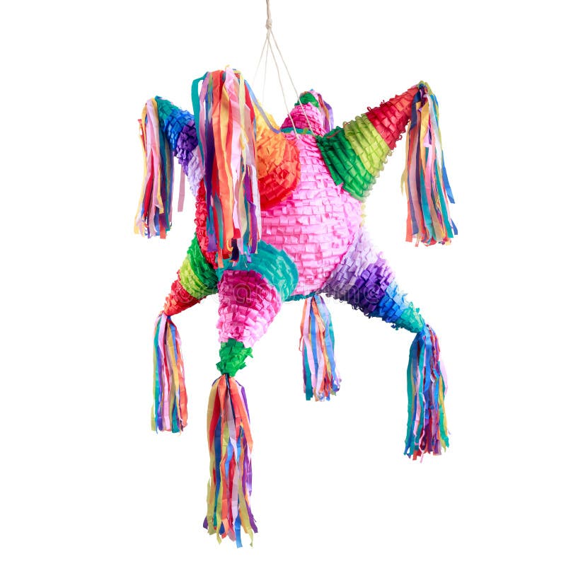 Colorful mexican pinata used in birthdays isolated on white. Colorful mexican pinata used in birthdays isolated on white