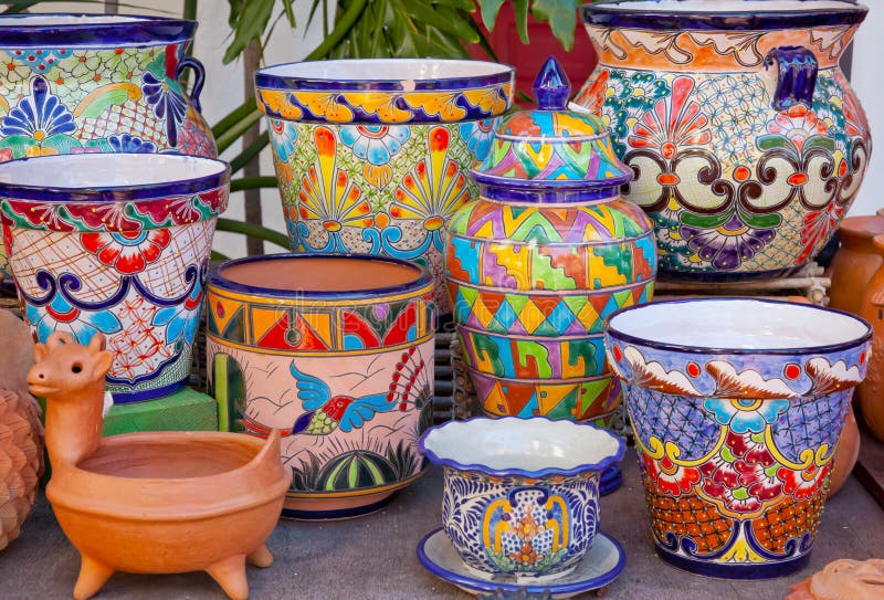 Mexican Pots Old San Diego California Stock Image Image of tourists