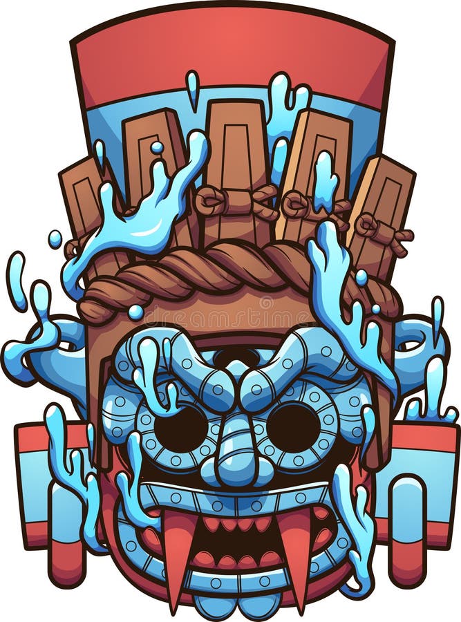 Mexican prehispanic Tlaloc Aztec god water vesse