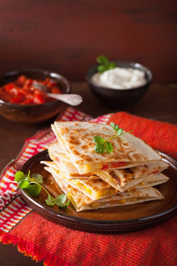 Mexican Quesadilla with Tomato Corn Cheese Stock Image Image of meal