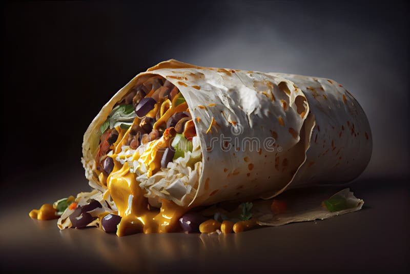 Mexican Rice and Chorizo Sausage Wrap Stock Illustration Illustration of stack, rustic 275413543