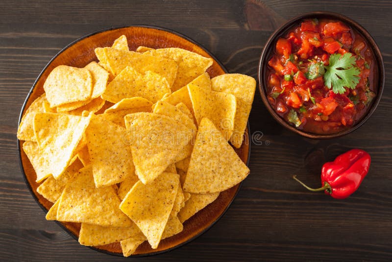Mexican Salsa Dip and Nachos Tortilla Chips Stock Image Image of sauce, gourmet 107401153