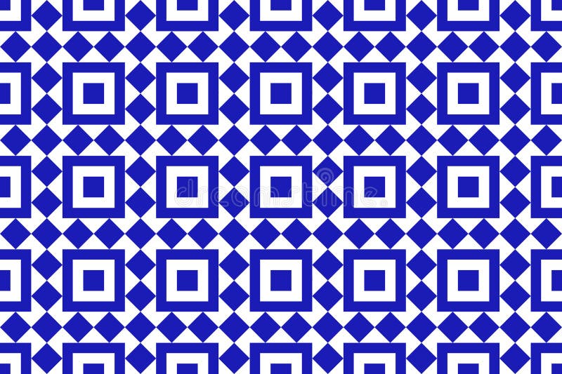 Mexican seamless geometric pattern in blue. Mexico ceramic tile. royalty free illustration