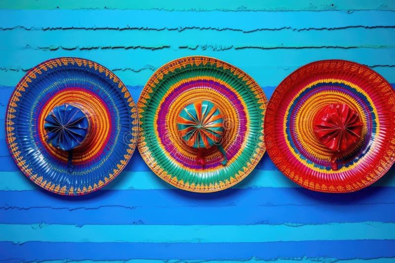 Mexičan sombrera na živý modrý, vytvořil vygenerované.