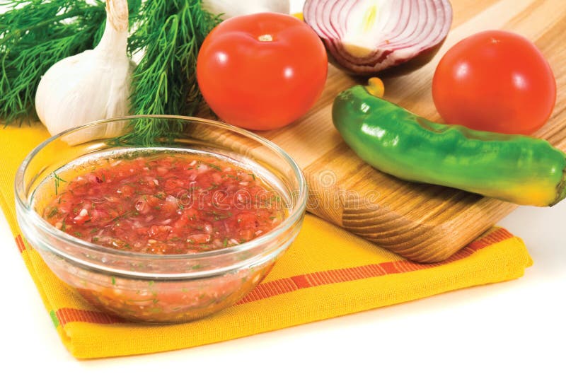 Mexican Spicy Fresh Sauce Salsa Stock Image Image of studio, food