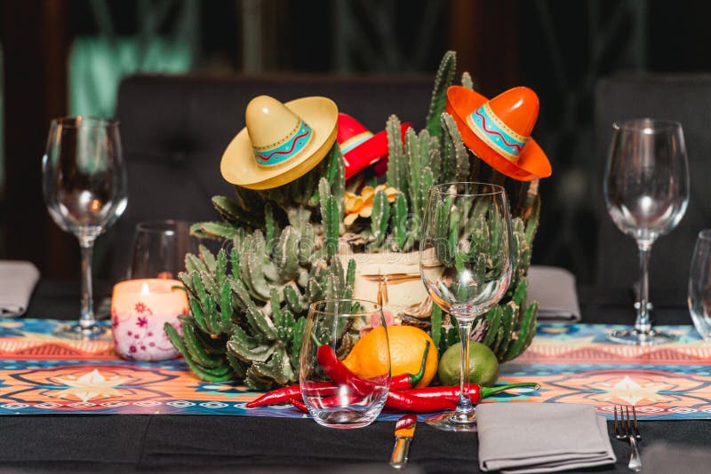 Mexican Style Decoration in a Restaurant Stock Photo Image of exotic