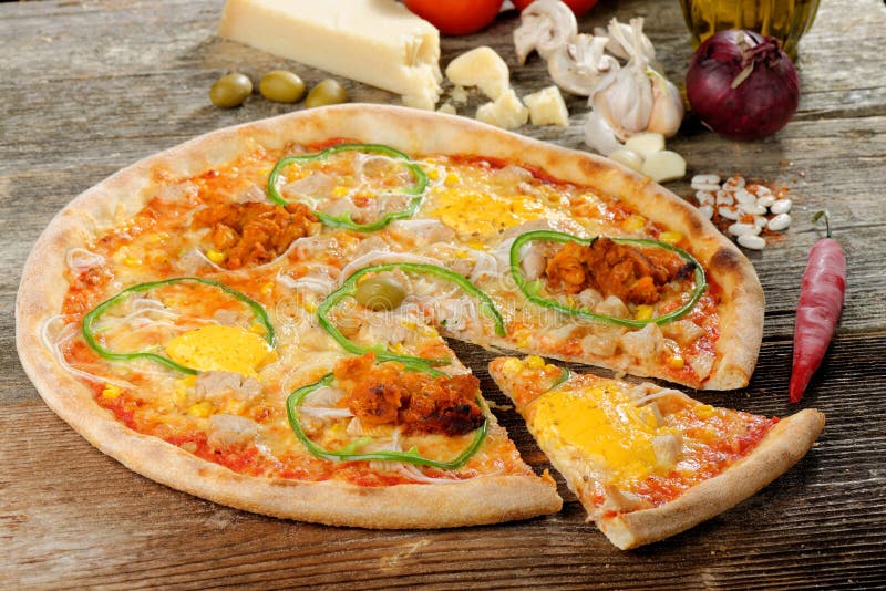 Mexican Style Pizza with Nacho Cheese Stock Image Image of life