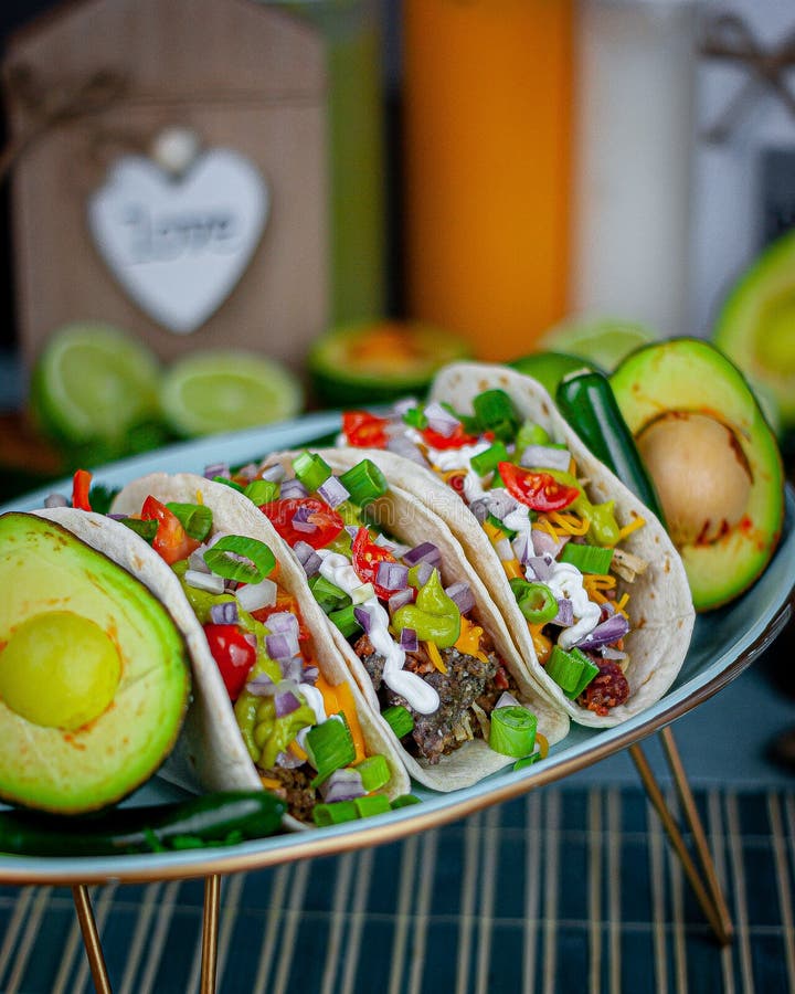 Mexican Tacos AUTHENTIC MEXICAN Food Stock Photo Image of tomato