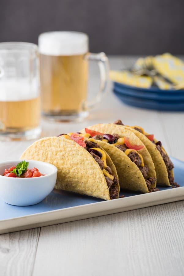 Mexican Tacos with Beef, Cheddar Cheese, Tomato Stock Photo Image of mexican, spicy 75694322