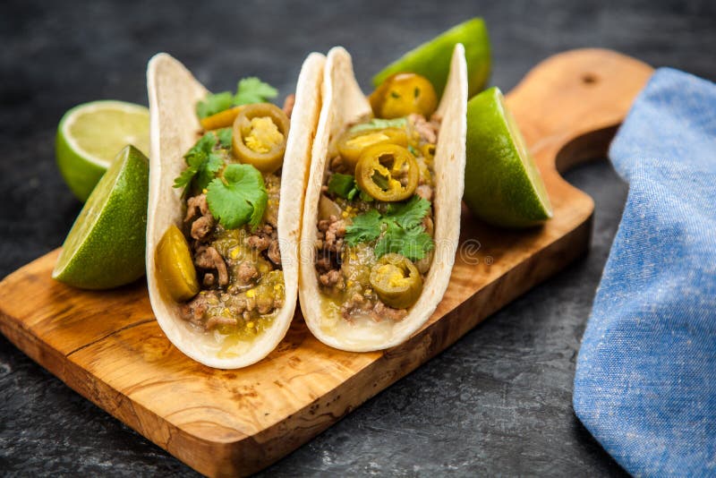 Mexican tacos with beef stock photo. Image of sauce, fresh 96875836