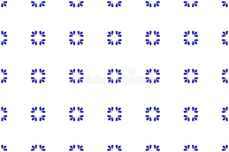 Mexican talavera ceramic tile seamless pattern with blue splash. stock illustration