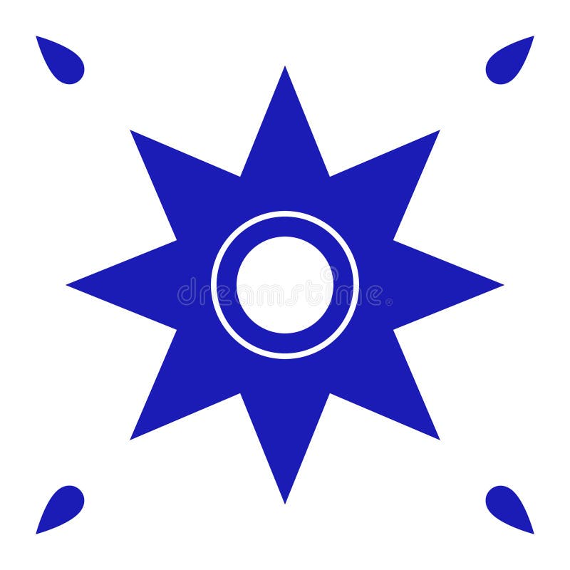 Mexican talavera ceramic tile with star pattern. stock illustration