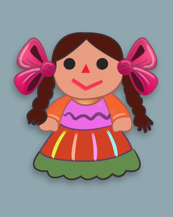 Mexican Traditional Cartoon Doll Stock Vector - Illustration of doll
