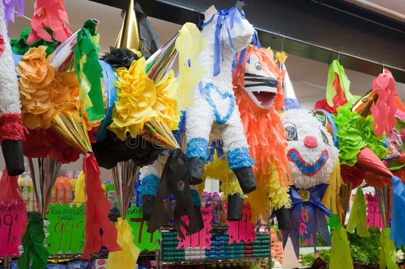 Mexican Traditional colorful Pinata in San Francisco store. Mexican Traditional colorful Pinata in San Francisco store