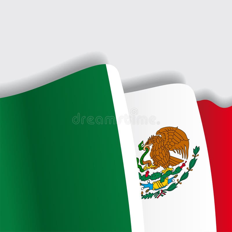 Mexican waving Flag. Vector illustration. stock illustration Mexican waving Flag. Vector illustration. stock illustration