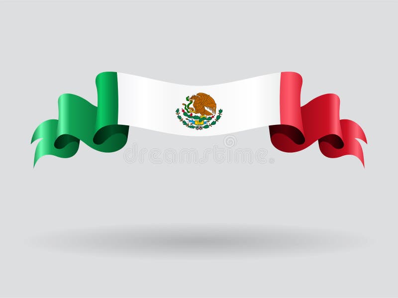 Mexican wavy flag. Vector illustration.