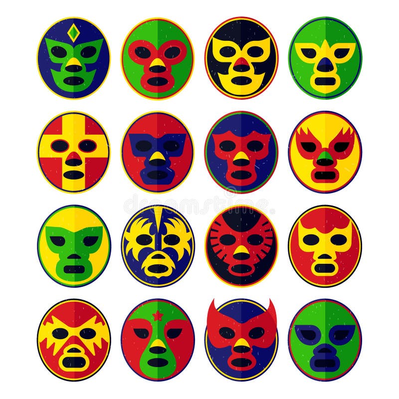 Mexican Lucha Libre Wrestling Masks. Vector Illustration. Mexican Lucha Libre Wrestling Masks. Vector Illustration.
