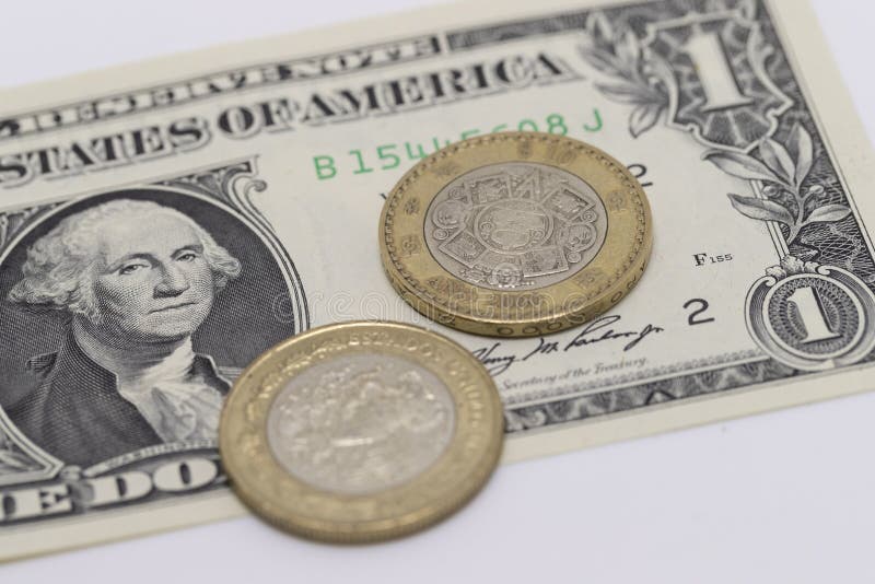 Mexicansk Peso och US dollar royaltyfri foto Mexicansk Peso och US dollar royaltyfri foto