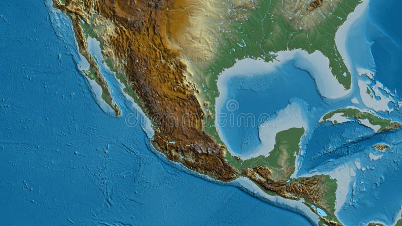 Mexico area. Relief map stock illustration. Illustration of earth