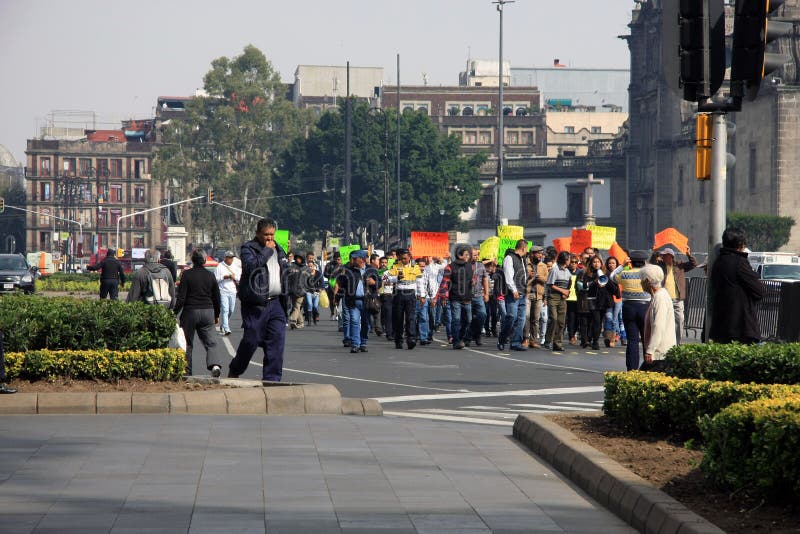 Mexico City, Mexico - November 24, 2015: Political protest in Zocalo Square, Mexico City royalty free stock images Mexico City, Mexico - November 24, 2015: Political protest in Zocalo Square, Mexico City royalty free stock images