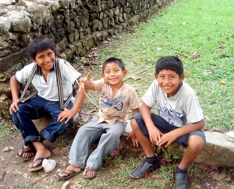 MEXICO CITY, MEXICO - 11 th March 2016: Unidentified Mexican children play in the street