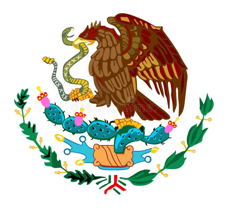 Mexico Coat of Arms , Seal, National Emblem. Stock Illustration