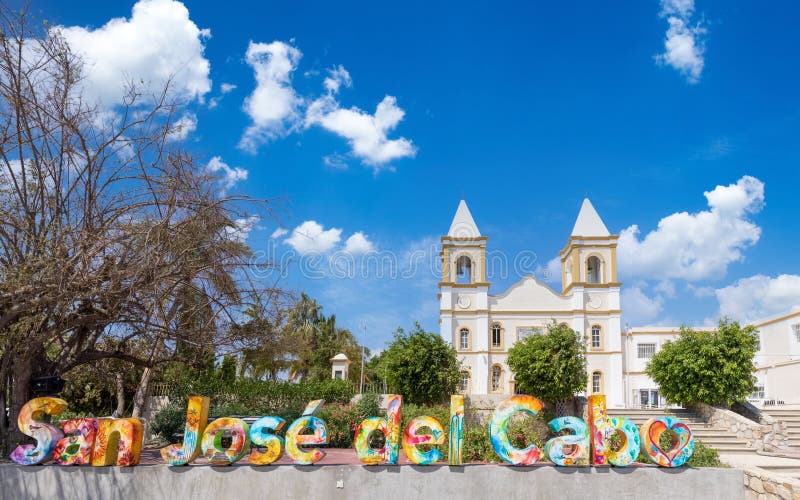 Mexico, colonial streets and colorful architecture of San Jose del Cabo in historic center