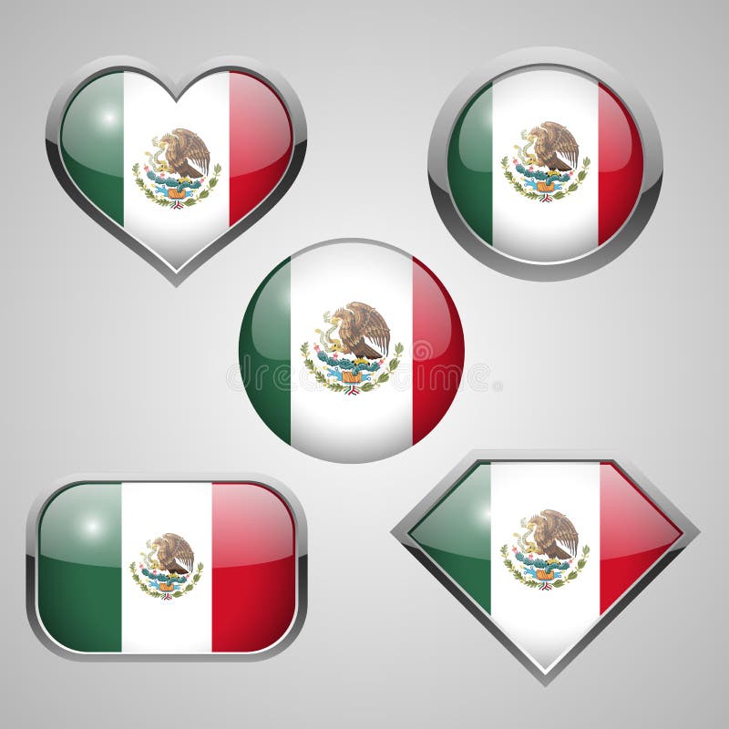 Mexico flag icons. royalty free illustration Mexico flag icons. royalty free illustration