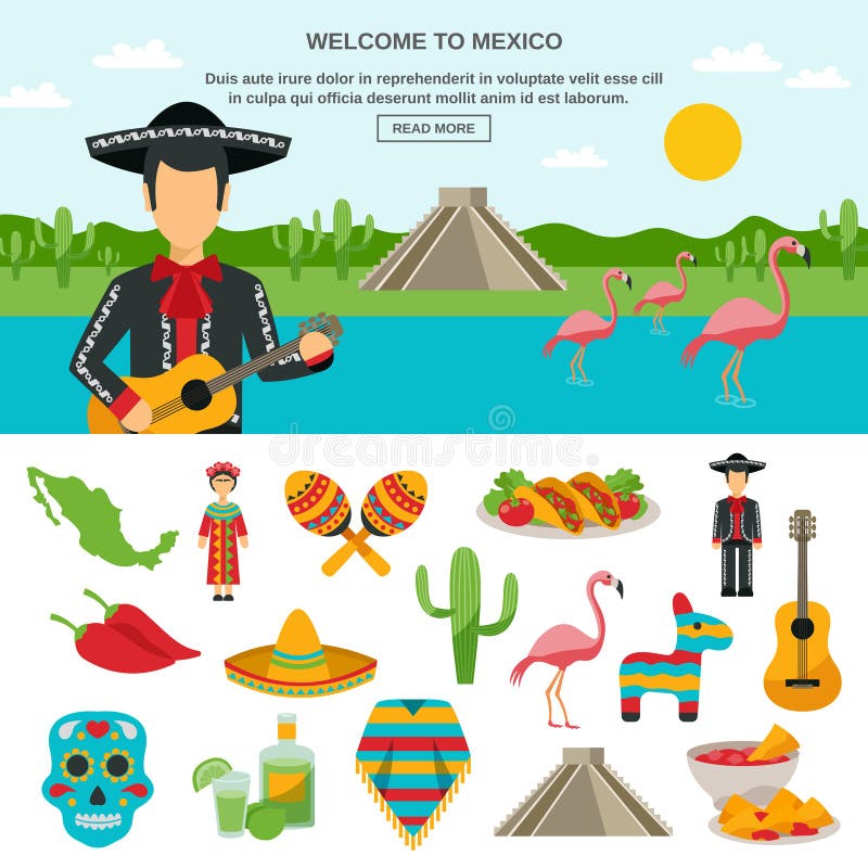 Mexico Flat Icon royalty free illustration