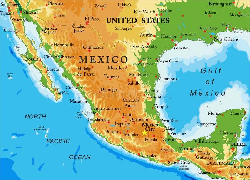 Mexico-hulp kaart stock illustratie Mexico-hulp kaart stock illustratie