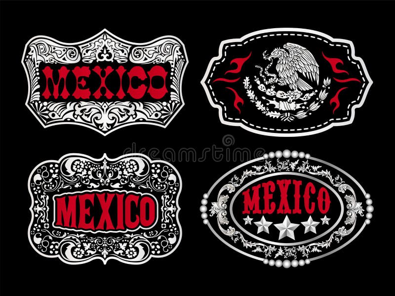 US / Mexico Flag Patch - Black