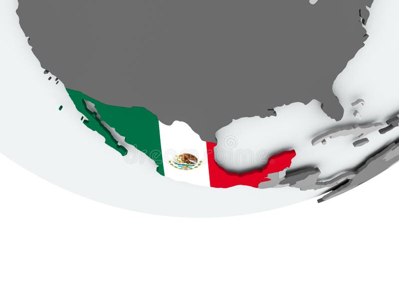 Mexico met vlag op bol vector illustratie