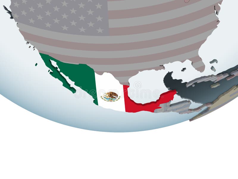 Mexico met vlag op bol vector illustratie