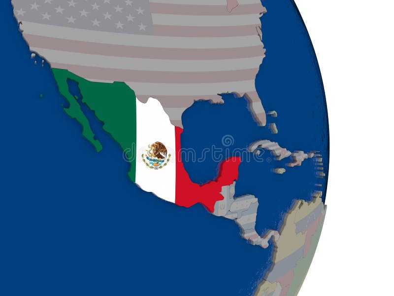 Mexico met zijn vlag vector illustratie