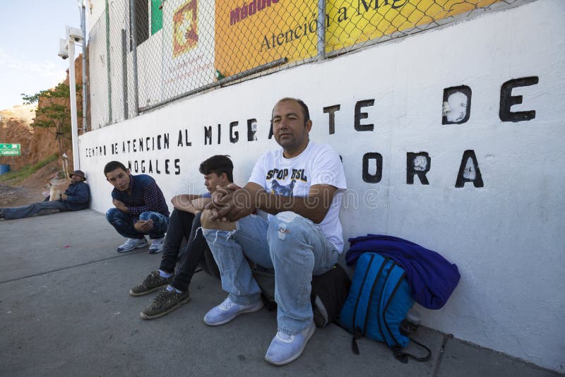 Mexico - Nogales - Migrants wait opening of Iniciativa Kino