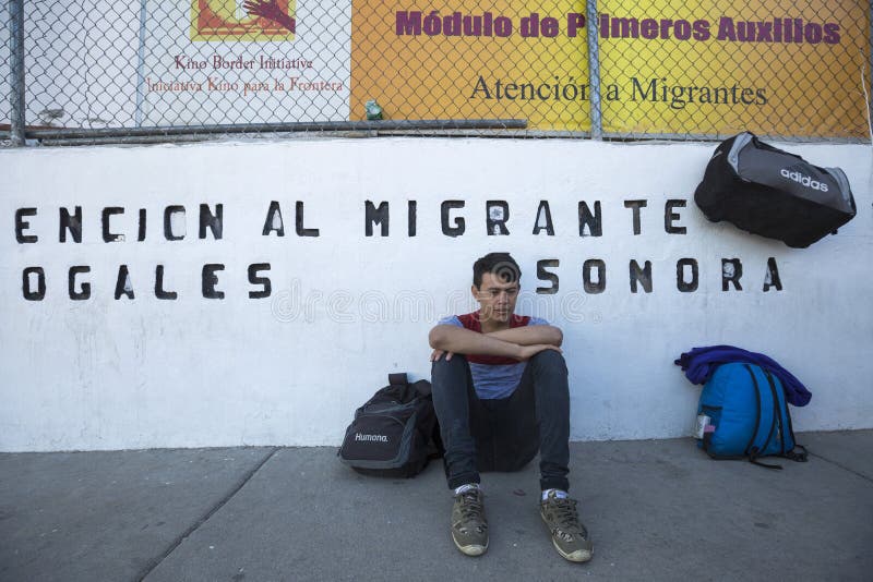 Mexico - Nogales - Migrants wait opening of Iniciativa Kino