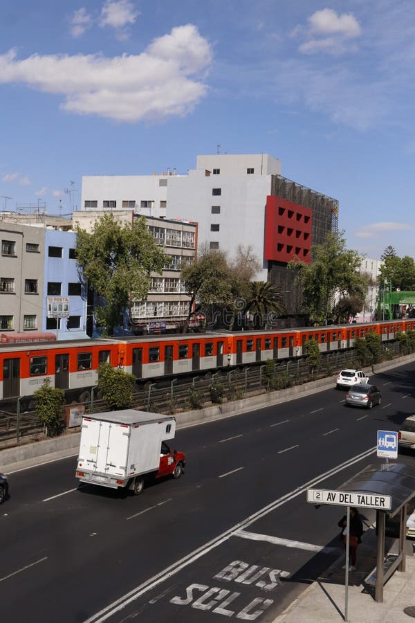 Mexico Pollution and Crowded City Street and Subway Editorial Stock