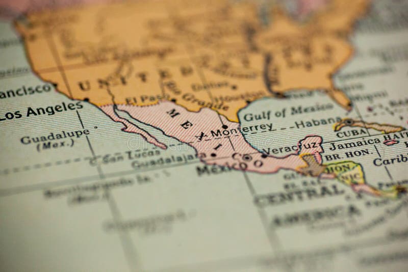 Mexico på tappningöversikt royaltyfri fotografi Mexico på tappningöversikt royaltyfri fotografi