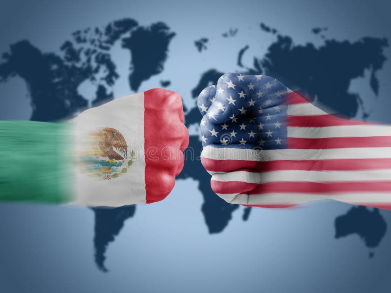 Mexico x usa stock photo. Image of skirmish, mexico, boxing - 85826154