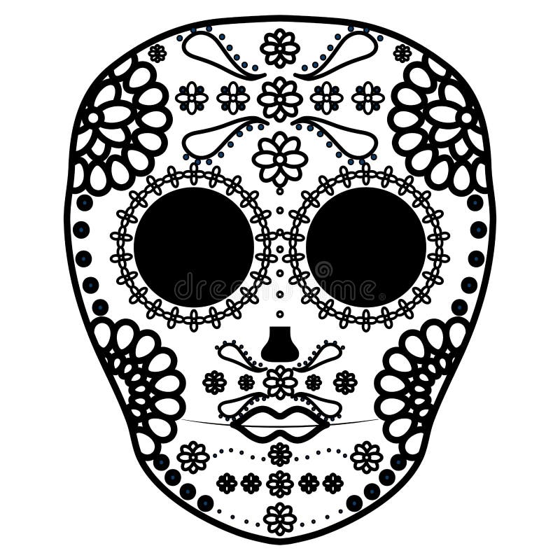 Mexikanische Sch?delTotenmaske stock abbildung Mexikanische Sch?delTotenmaske stock abbildung