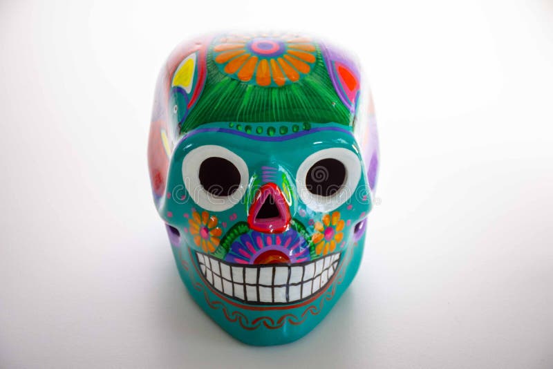 Mexikanischer Schädel, mexikanische Kunst, Schädelmalerei stockbild Mexikanischer Schädel, mexikanische Kunst, Schädelmalerei stockbild