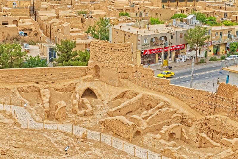 Meybod stadsantenn Iran royaltyfria bilder Meybod stadsantenn Iran royaltyfria bilder