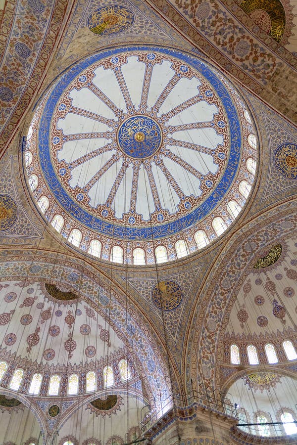 Interior dome of Blue Mosque, Istanbul, Turkey. Interior dome of Blue Mosque, Istanbul, Turkey