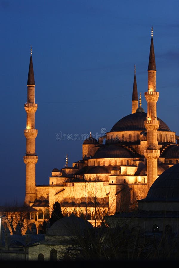 Mezquita azul en la noche