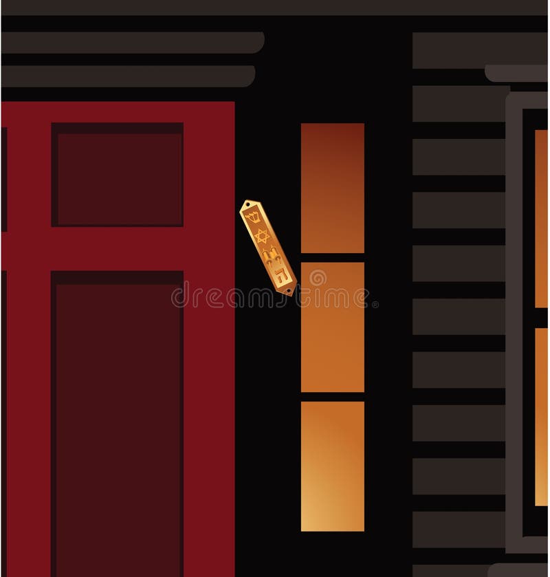 Mezuzah hanging by the front doorvector royalty free stock illustration for ad, poster, flier, blog, article, social media, marketing, greeting card