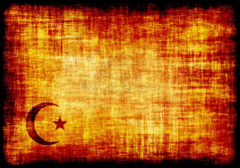 Mezzaluna di islam incisa su una pergamena