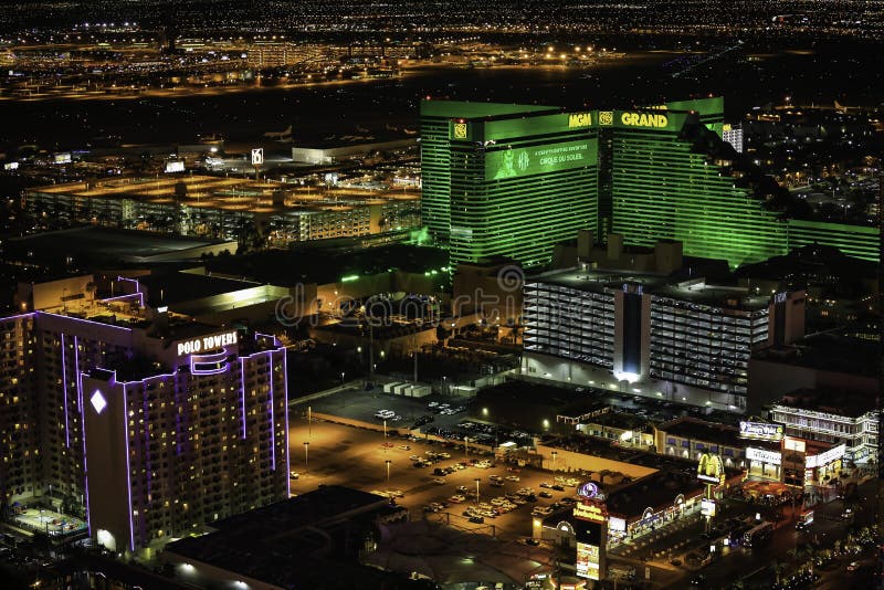 MGM Grand Casino and Hotel at night royalty free stock photography