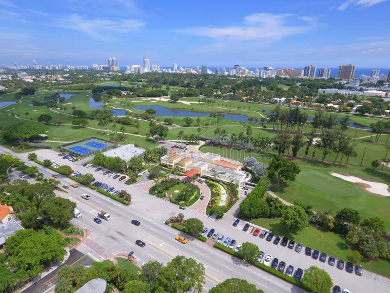 Miami Beach Golf Club stock image. Image of golf, drone 79307729