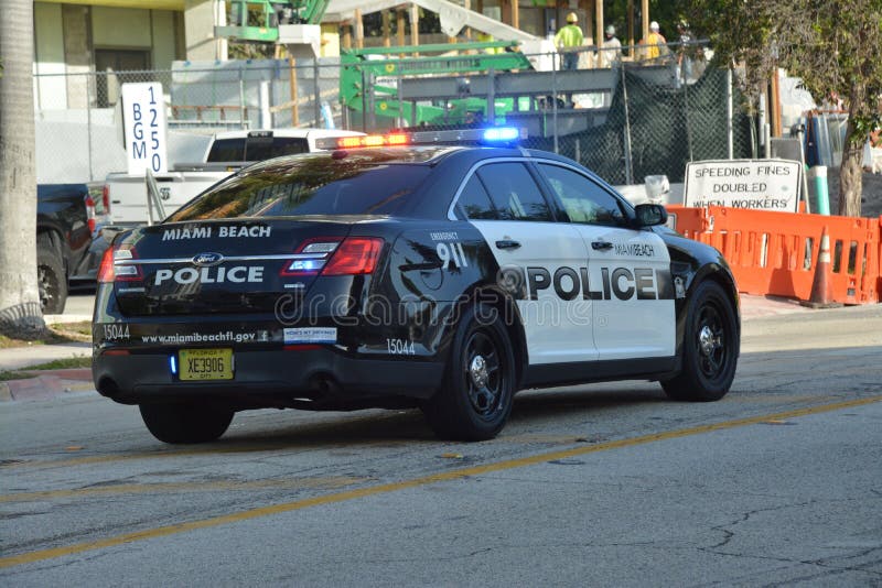 Miami Beach police car parked on the street